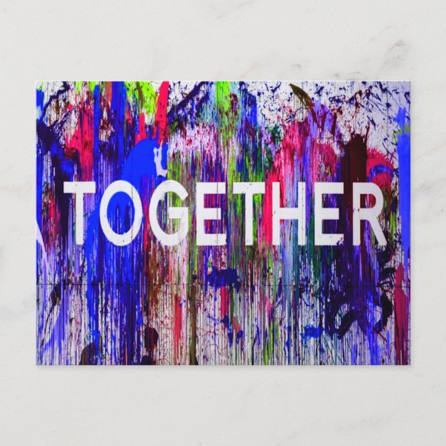 Together togetherness colourful love postcard (Front)