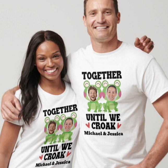 Together Until We Croak Frog Custom Names & Faces T-Shirt (Creator Uploaded)