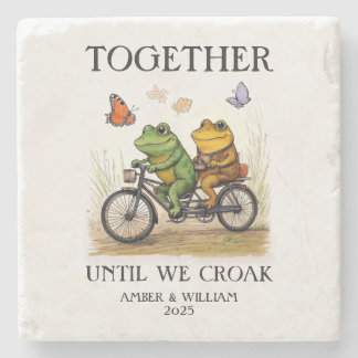 Together Until We Croak Personalized Stone Coaster