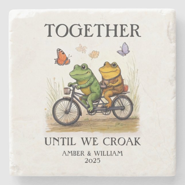 Together Until We Croak Personalized  Stone Coaster (Front)