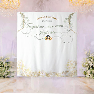 Together We Are Infinite Wedding Sage Green Gold  Tapestry