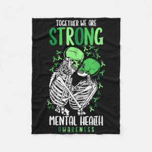 Together We Are Strong Mental Health Awareness Cut Fleece Blanket