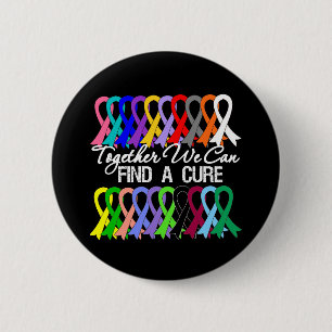Together We Can Find a Cure Cancer Ribbons 2 Inch Round Button