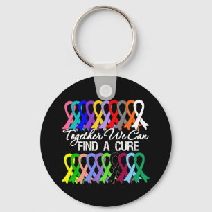 Together We Can Find a Cure Cancer Ribbons Keychain