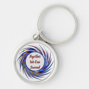 Together We Can Succeed Spiral Employee Motivation Keychain