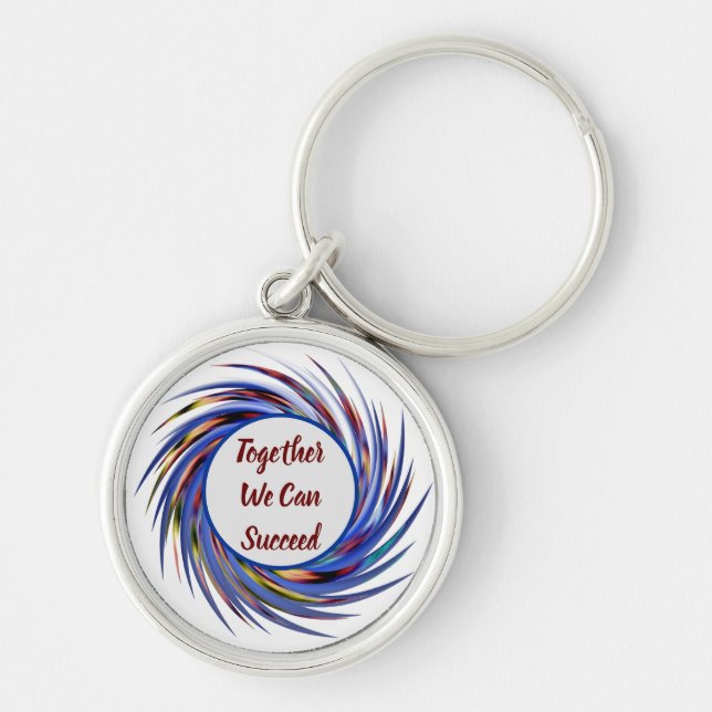 Together We Can Succeed Spiral Employee Motivation Keychain (Front)
