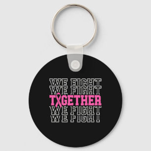 Together We Fight Breast Cancer Awareness Pink Rib Keychain