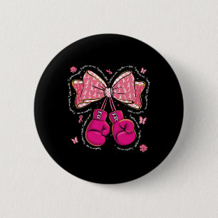 Together We Fight We Win Boxing Gloves Bow Breast  2 Inch Round Button