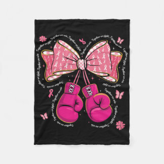 Together We Fight We Win Boxing Gloves Bow Breast  Fleece Blanket