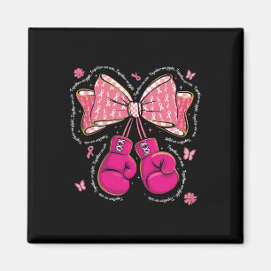 Together We Fight We Win Boxing Gloves Bow Breast Magnet