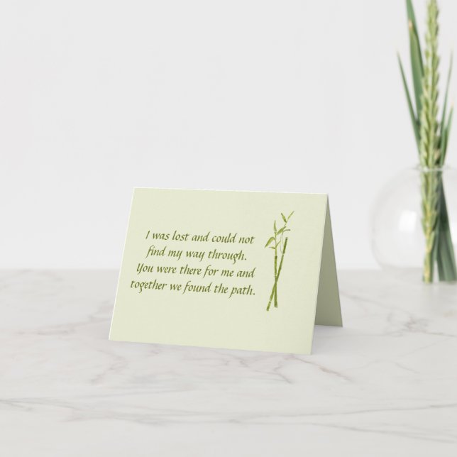 "Together We Found the Path" Green Bamboo Stem Card (Front)