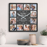 Together We Have It All Quote Family Photo Black Square Wall Clock<br><div class="desc">Easily create your own personalized black wooden plank elegant style wall clock with your custom photos. The design also features a beautiful handwritten script quote: "Together we have it all". For best results,  crop the images to square - with the focus point in the centre - before uploading.</div>