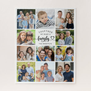 Together We Make A Family 11 Photos Heart Jigsaw Puzzle