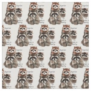 Together we make a Family Fun Raccoon Animal Art Fabric