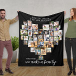 Together we make a Family Heart Shaped Collage Fleece Blanket<br><div class="desc">Create your own personalized blanket with 36 of your favourite photos and your family name(s). The photo template is set up to create a photo collage in the shape of a love heart, displaying your pictures in a mix of portrait, landscape and square instragram formats. The design has an off...</div>