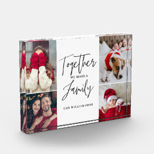 Together We Make a Family Script Collage Photo Block