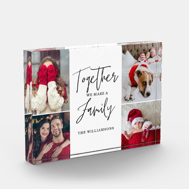 Together We Make a Family Script Collage Photo Block (Left)