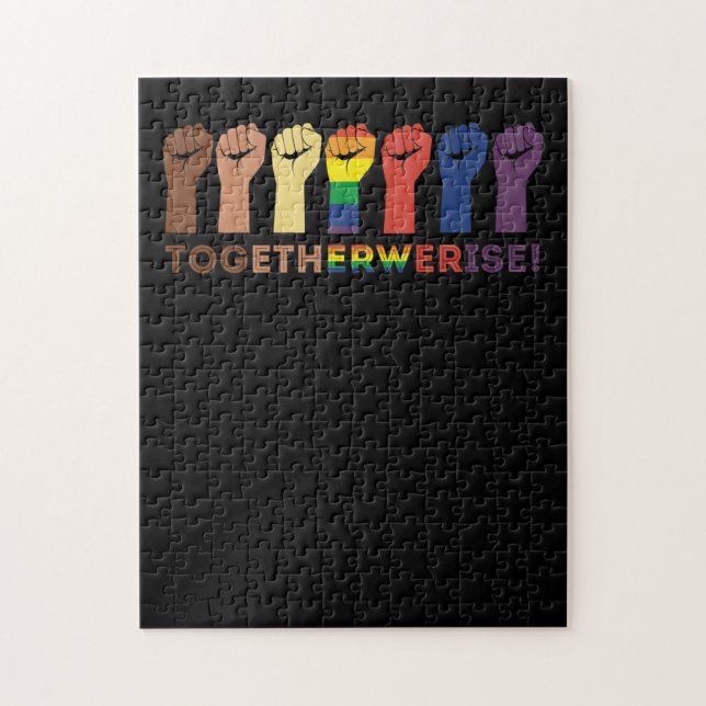 Together We Rise Equality Social Justice Jigsaw Puzzle (Vertical)