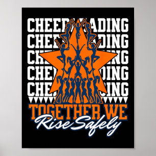 Together We Rise Safely - Cheerleading Safety Awar Poster