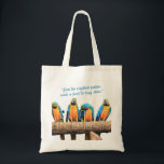 "Together We Shine"  Tote Bag<br><div class="desc">"Four magnificent Blue and Gold Macaws perch side by side — bold, bright, and beautifully together. Crowned with the heartfelt quote 'Even the brightest feather needs a flock to truly shine, ' this design celebrates the unbreakable bond of family in the most vivid, colourful way. The word FAMILY sits large...</div>