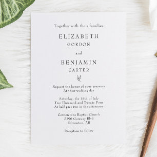 Together with their Families Elegant Minimalist Invitation