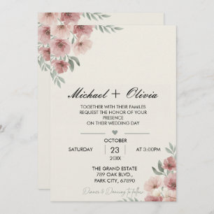 Together with Their Families Wedding Invitation Wo