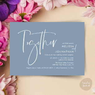 Together with their parents, Wedding Reception Invitation