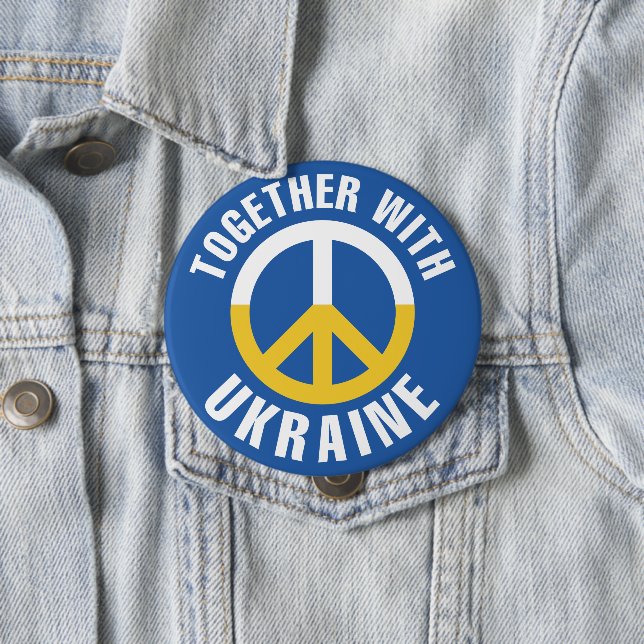 Together With Ukraine 4 Inch Round Button (In Situ)