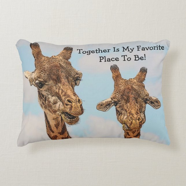 Togetherness Giraffe Pillow (Front)