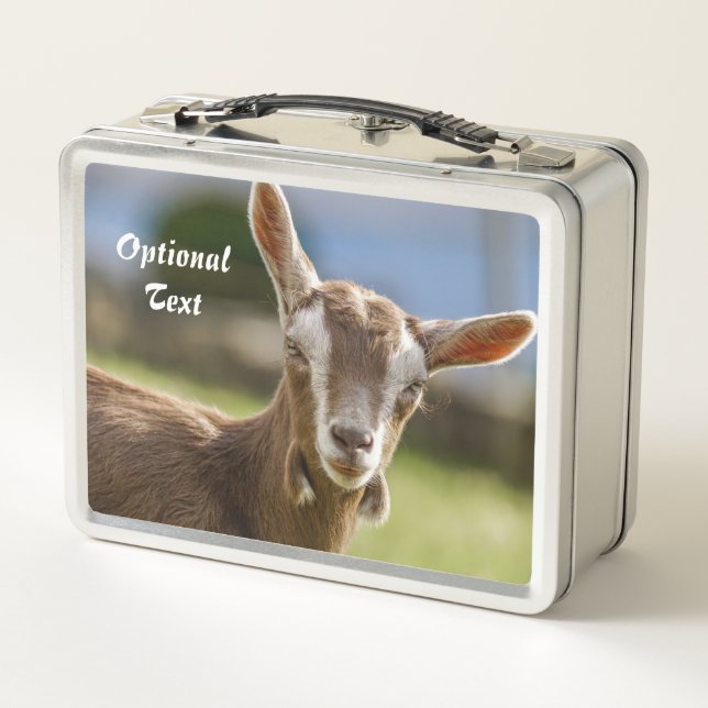Toggenburg Dairy Goat Kid Metal Lunch Box (Back)