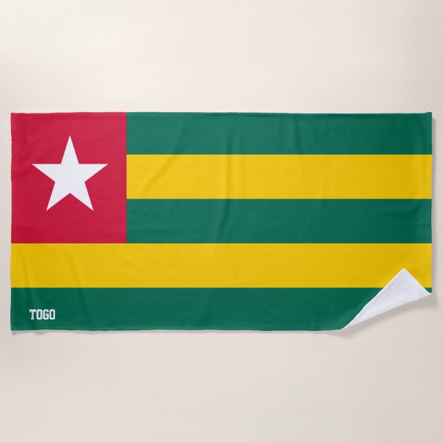 Togo Flag Splendid Patriotic Beach Towel (Front)