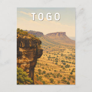 Togo Illustration Travel Art Vintage Postcard