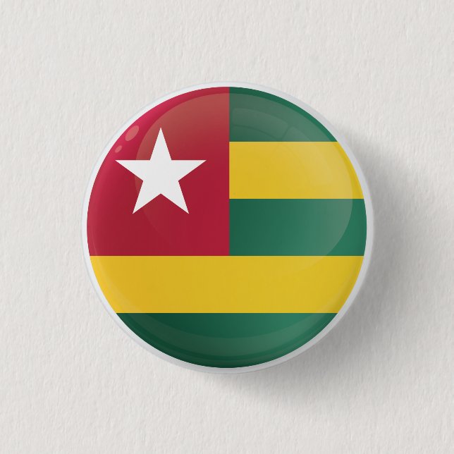Togo  Round Icon Flag 1 Inch Round Button (Front)