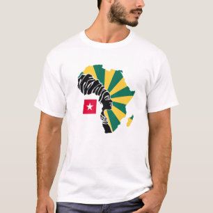 Togo Togolese Flag Africa Map Ethnic Heritage Blac T-Shirt