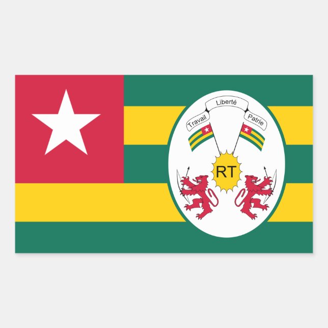 Togolese Flag & Emblem, Flag of Togo Sticker (Front)