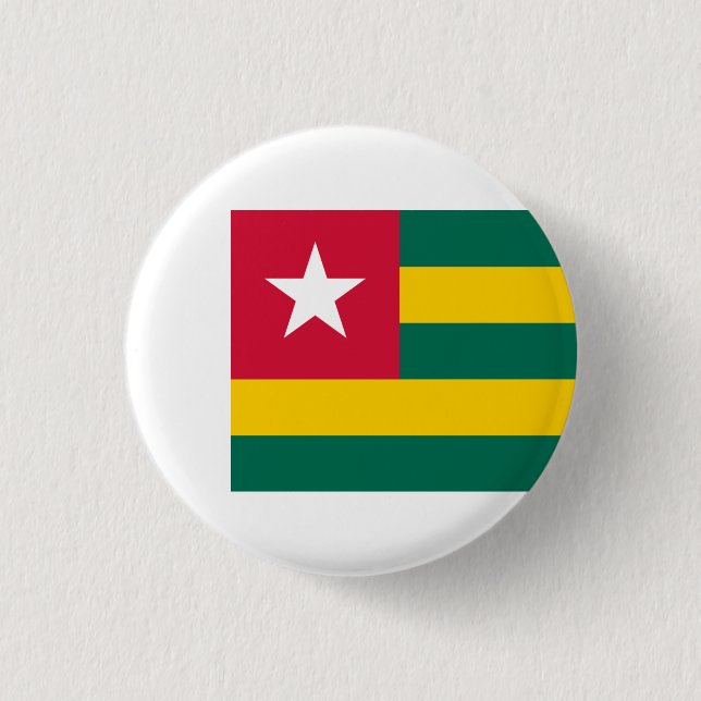 Togolese Flag, Flag of Togo 1 Inch Round Button (Front)