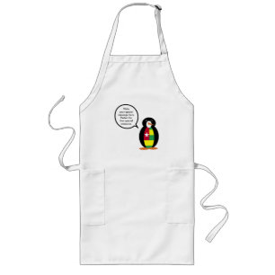 Togolese Flag Talking Ms. Penguin Personalized Long Apron