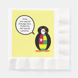 Togolese Flag Talking Ms. Penguin Personalized Napkin