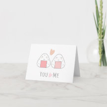 Toi et moi adorons le Sushi Coeur Carte de voeux