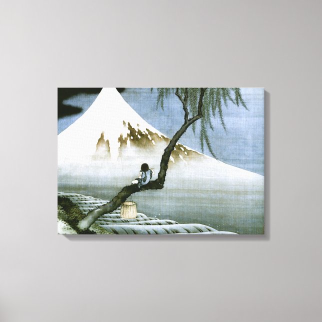 Toile 北 斎 Boy & Mt Fuji Art (Recto)