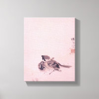 双 雀, 栖 鳳 paire du Bruant, Seihō, Art Japonais