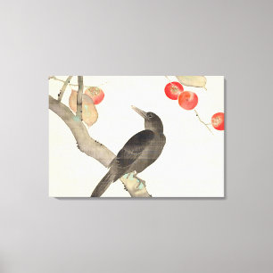 Toile 柿 に 烏, 抱 Persimmon et Crow, Hōitsu