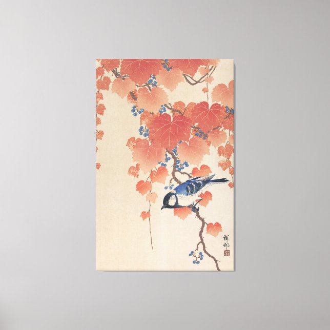 Toile 浮世絵キャンバス ukiyoe 小原古邨 「桐に四十雀」 キャンバスプリント (Recto)
