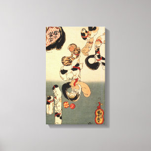 Toile 猫 で で き た 字, Lettre  Fabriquée en Chats, Kuniyoshi