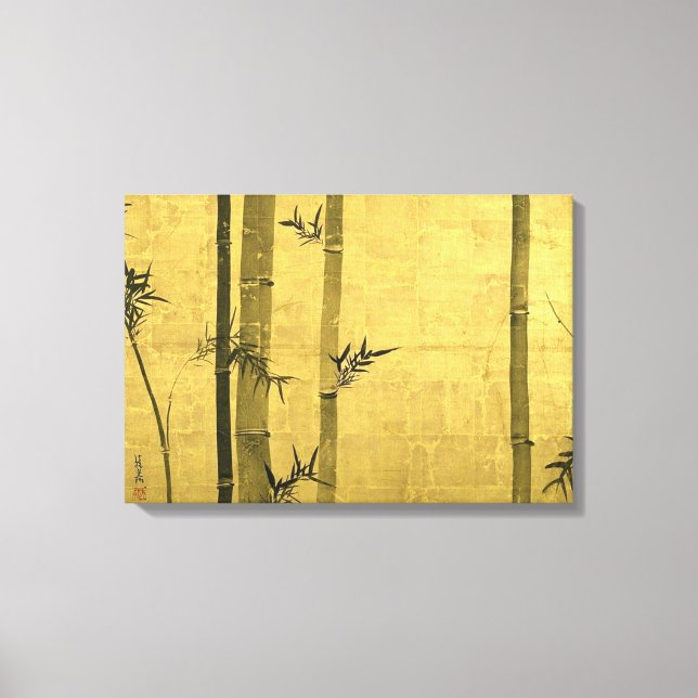 Toile 竹 図, 光 琳 Bamboo, Ogata Kōrin, Sumi-e (Recto)