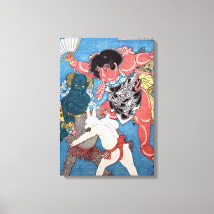 Toile 金 太 郎 動 物, 国 と Kintaro & Animaux, Kuniyoshi, Ukiyo