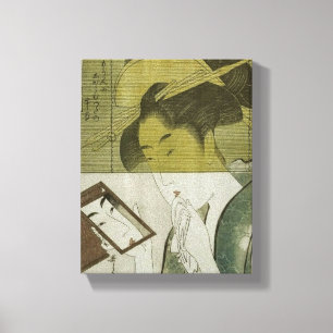 Toile 鏡 を 見 女, 歌 麿 Femme qui Voit miroir, Utamaro, Ukiyo