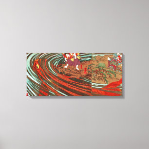 Toile 鬼 若 丸 鯉 退 治, Carpe de Monstre, Kuniyoshi, の, Ukiyo