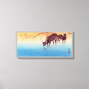 Toile 鹿, 小 原 古 邨 Deer, Ohara Koson, Ukiyo-e