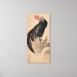 Toile 黒 い 雄 鶏, 北 Black Rooster, Hokusai